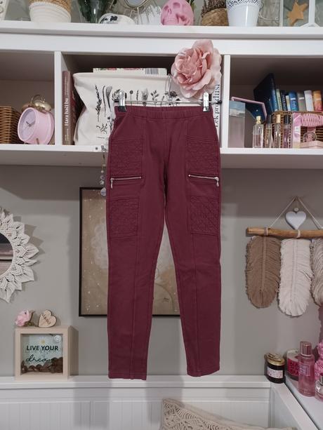 Vínové zateplené legíny lindex 134/140, lindex,140