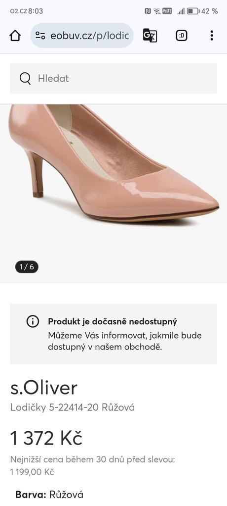 Nové lodičky s.oliver 41 růžové lesklé, s.oliver,41