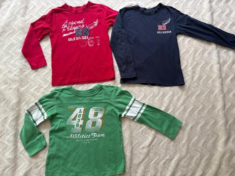 3 trička dlouhy rukáv 110/116, tchibo,110