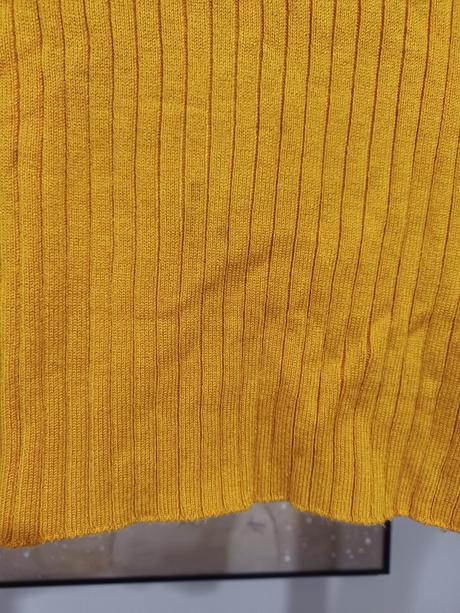 Hořčicový žebrovaný top, h&m,140