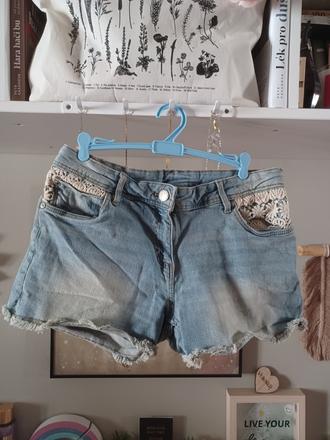 Džínové kraťasy s krajkou 170 / xs-s, pepperts,170