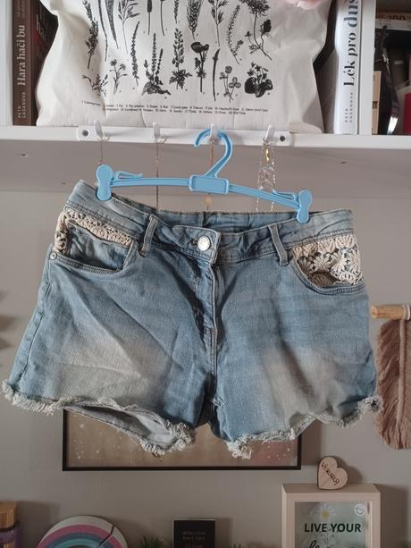 Džínové kraťasy s krajkou 170 / xs-s, pepperts,170