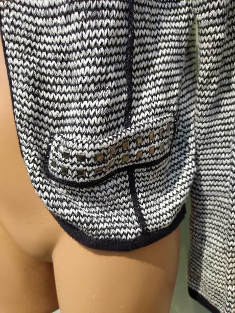 Černo bílý svetřík kardigan ajc - vel.40/42, 40