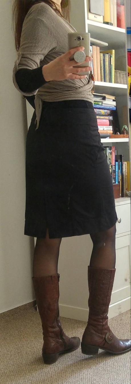 Cerna uzsi pohodlna sukne, h&m,l