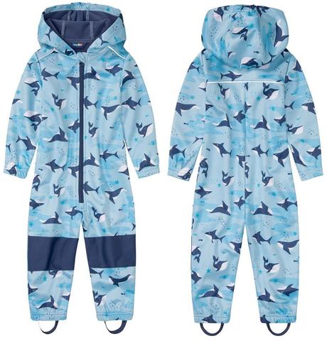 Softshellová kombinéza s fleecem velryby + žraloci, lupilu,110 / 116