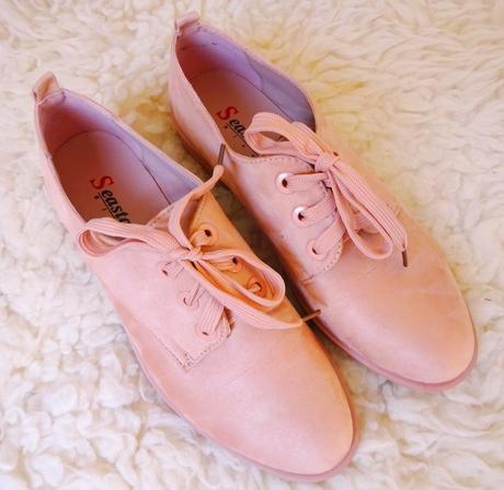 Růžové polobotky na zavazování, 40