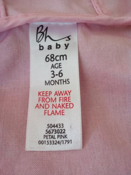 Nepromokavý kabátek zn.bhs baby, bhs,68