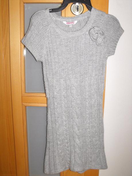 Šedé pletené šaty miss e-vie, evie angel,116