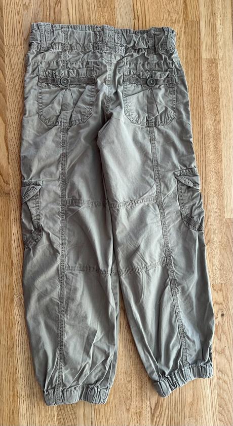 Šedozelené kalhoty f&f vel. 122/128, f&f,122