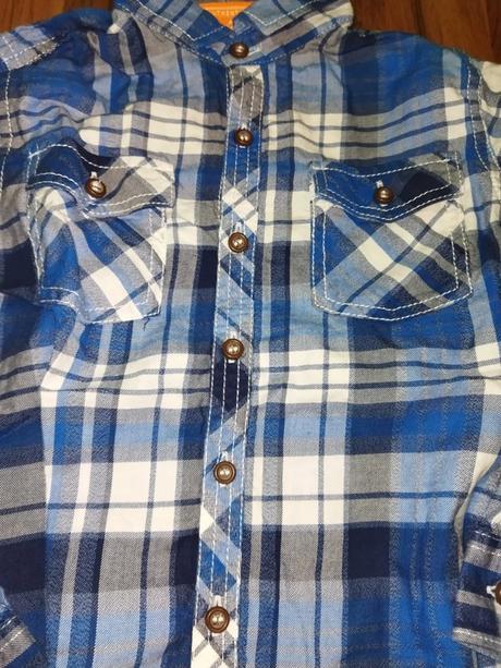 Modrá kostkovaná košile s dlouhým rukávem 110 next, next,110