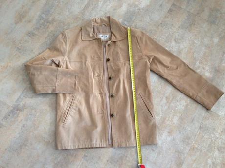 Pravá kůže lady sako kabát pískové barvy vel.36 s, s