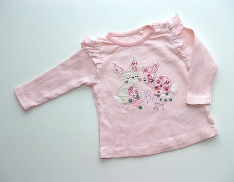 H589 růžové tričko s králíčky vel. 62, next,62