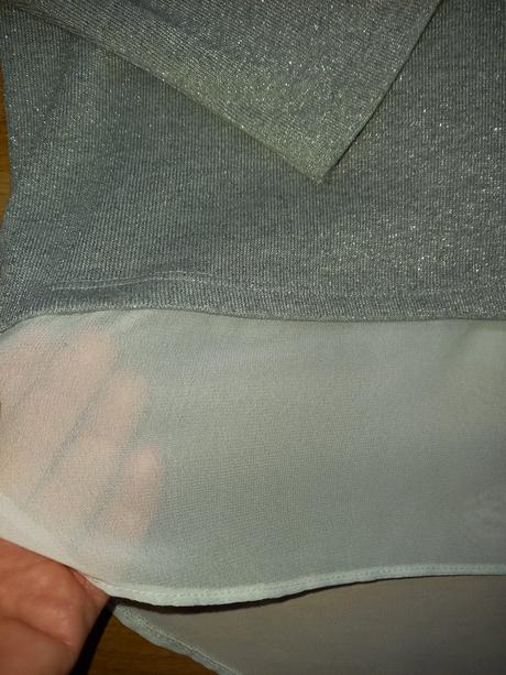 Striebristý pulover 2v1, f&f,164