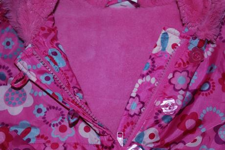 Růžová květovaná bunda s rukavičkama, ladybird,86