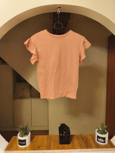 Starorůžové tričko s volánky h&m 146, h&m,146
