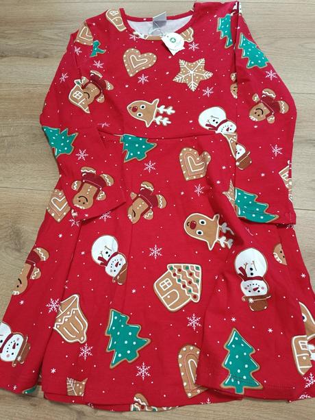 Vánoční šaty s perníky 110/116 lindex, 110