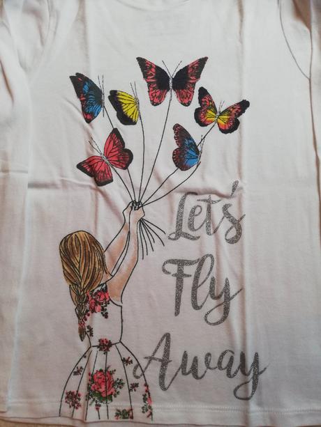 Tričko dívčí s motýlky, vel. 6-7 let., f&f,116