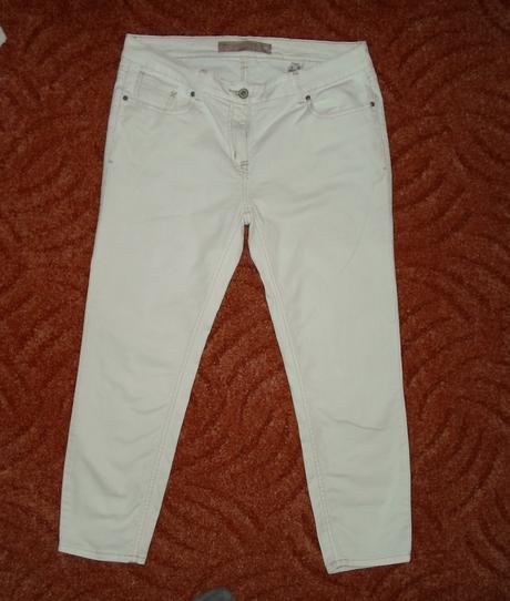 Bílé kalhoty rifle džíny ankle slim 12r, 7/8, next,40