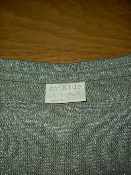 Striebristý pulover 2v1, f&f,164