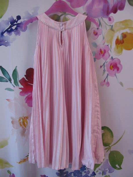 Saténové plisované růžové šaty h&m, h&m,116