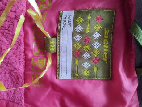 Krásná zimní kvalitní bunda ziener 128 jako nová, 128