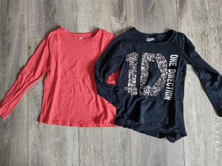 Dvě trika vel.122-128, h&m,122