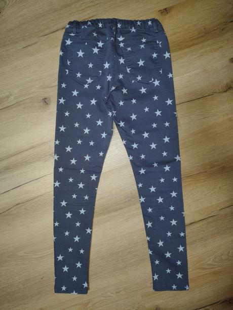 Dětské strečové kalhoty h&m 158 šedé s hvězdičkami, h&m,158