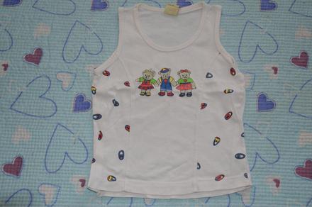 Bavlněné tričko bez rukávu s medvídky, 104