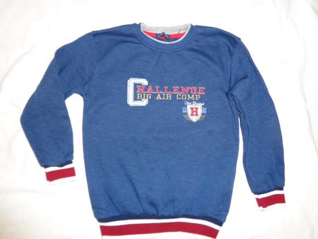 Luxusní vytepelná modrá mikina s nápisem, 152 / 158