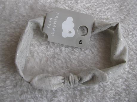 Kojenecká sv.šedá čelenka s mašlí, primark