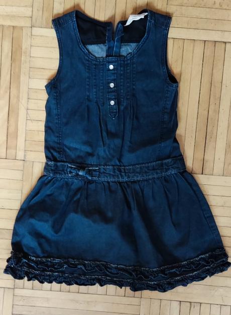 Riflové měkké šaty vel. 128 cm (7-8 let) modré, 128