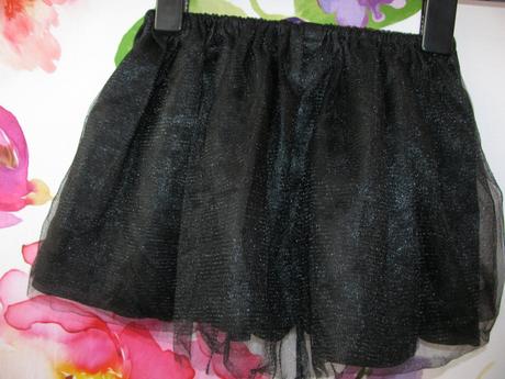 Dívčí černá tylová sukně, vhodná pro čarodějku, 110