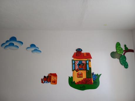 Nástěnná dekorace domek a pes, zuzana vašatová,