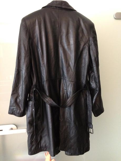 Černý army kabát pravá kůže elazar vel.36-38,s,m, s
