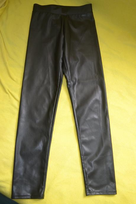 Dívčí kalhoty koženkové h&m, v.146, h&m,146
