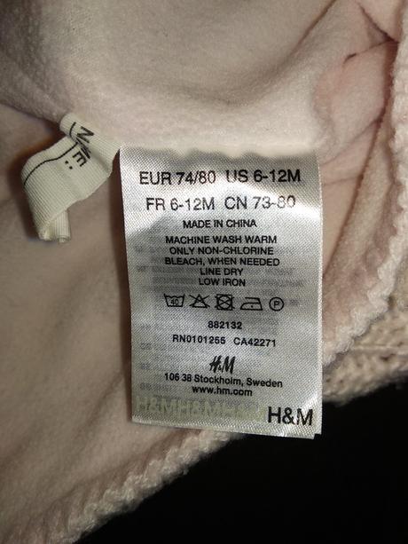 Pletená čepice podšitá fleecem zn. h&m, h&m,74