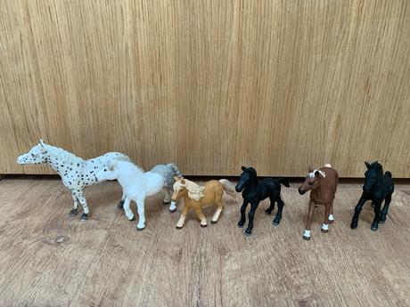 Sada koníkov, bábik jazdkýň a časopisov,