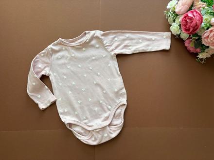 Body růžové se srdíčky - v.68, h&m,68