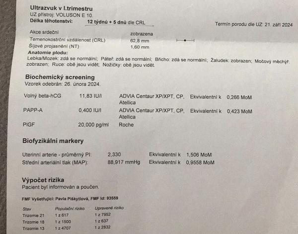 Je naděje na zdravé dítě při riziku trizomie?