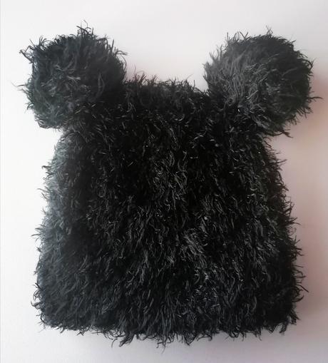 Černá chlupatá čepice vel 104 - 128, george