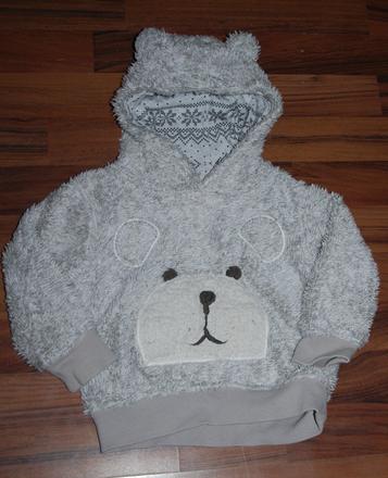 Chlupatka mikina s medvídkem s kapucí s ouškama, next,92