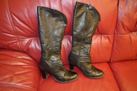Italské kožené kozačky vel.38, 38