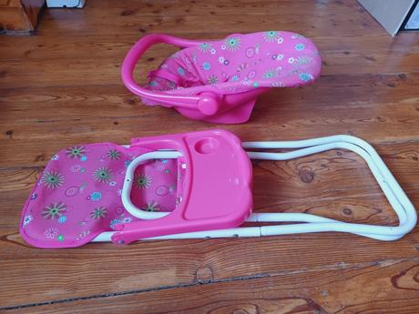 Teddies autosedačka a jídelní židlička pro panenky,
