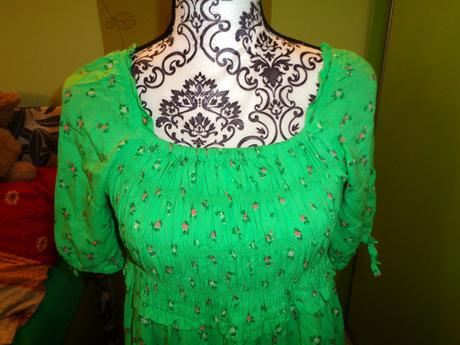 Nádherné zelené květované volánové šaty, next,s