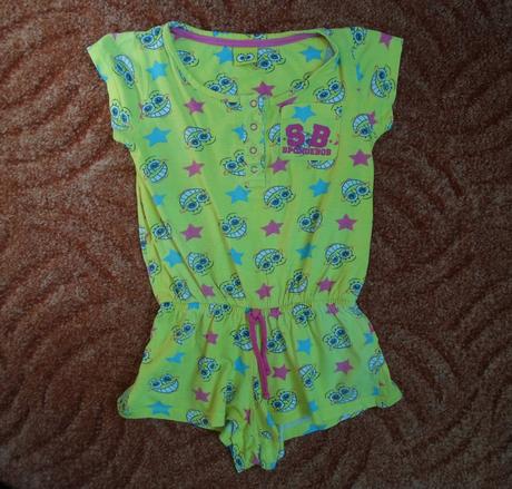 Žlutý letní overal overálek pyžamo, primark,128