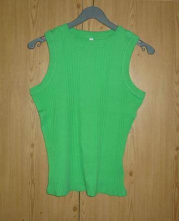 Zelené žebrované dámské tílko takko fashion, takko,s