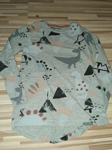 Šedé tričko s dinosaury 122 next, next,122
