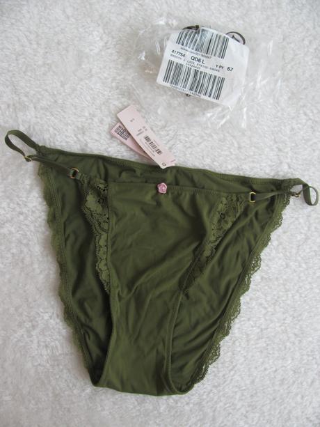 Luxusní láhvově zelené bikinové kalhotky v.s., victoria's secret,l