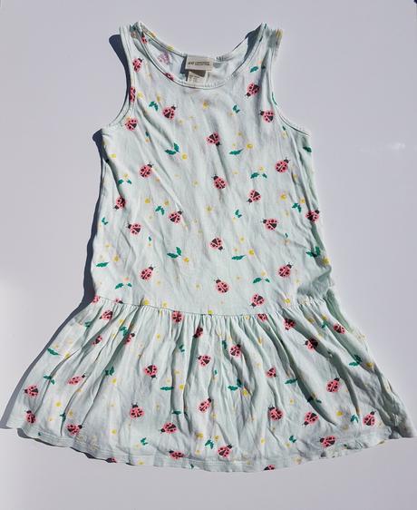 G248 dívčí bavlněné šaty berušky vel. 110-116, h&m,110