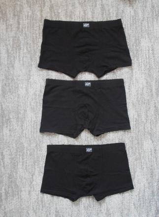 Černé trenky trenýrky boxerky - 3 kusy, m